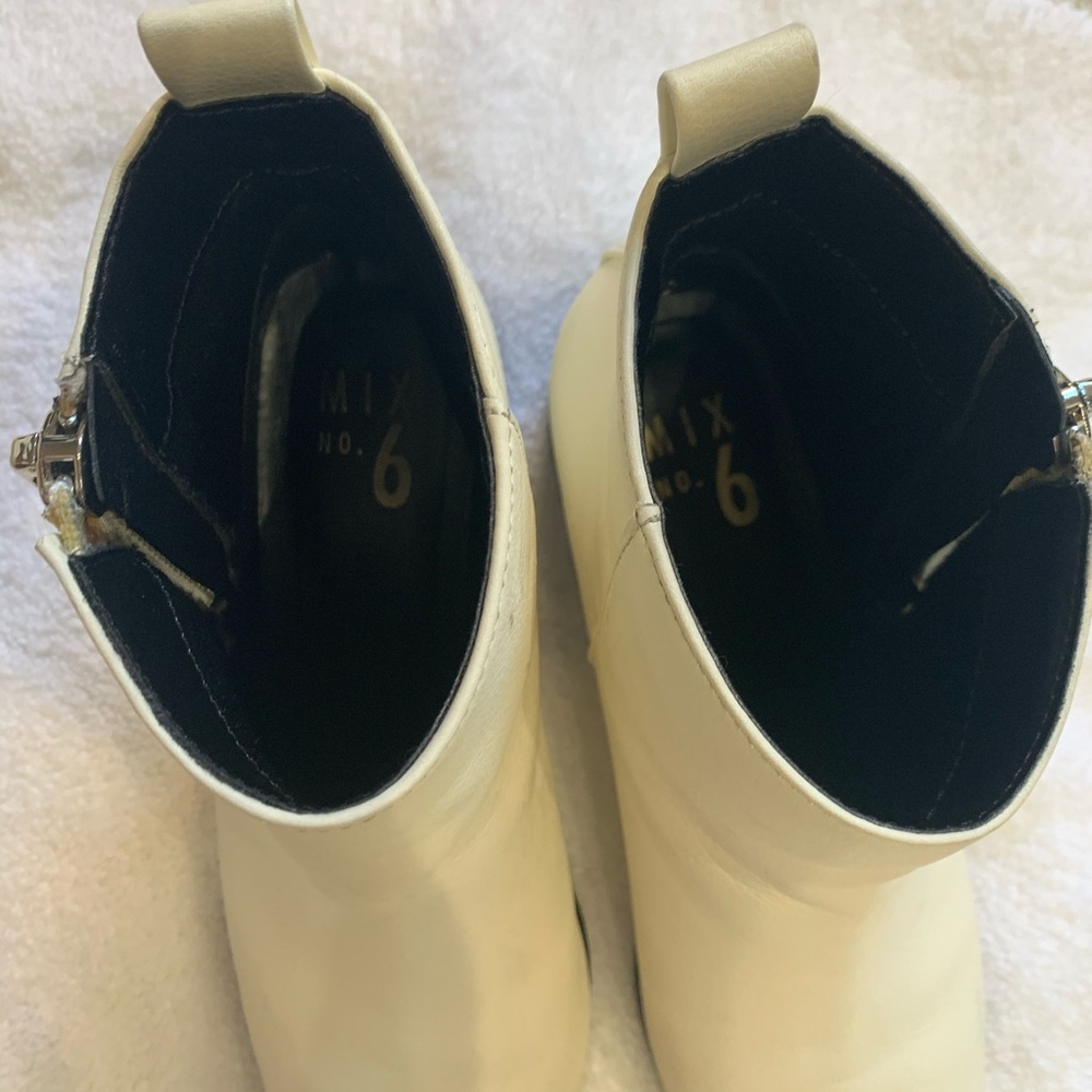Mix No. 6 White Leather Chelsea Boots - Picture 3 of 4